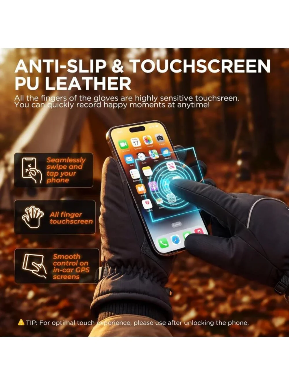Waterproof Touchscreen Winter Gloves - Warm Thermal Snow Gloves for Cold Weather